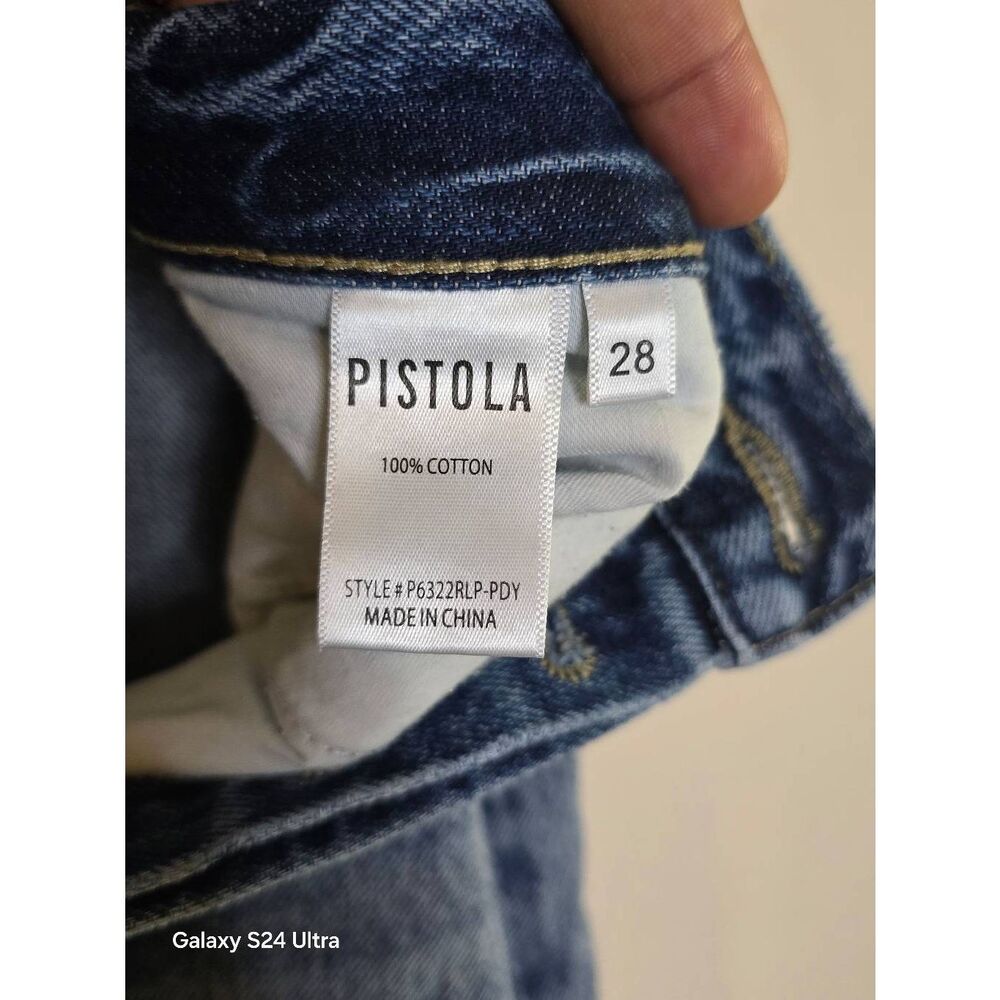 Pistola Women's Straight Leg Jeans Size 28 Ultra High Waist Button Fly Play Day - Picture 7 of 15
